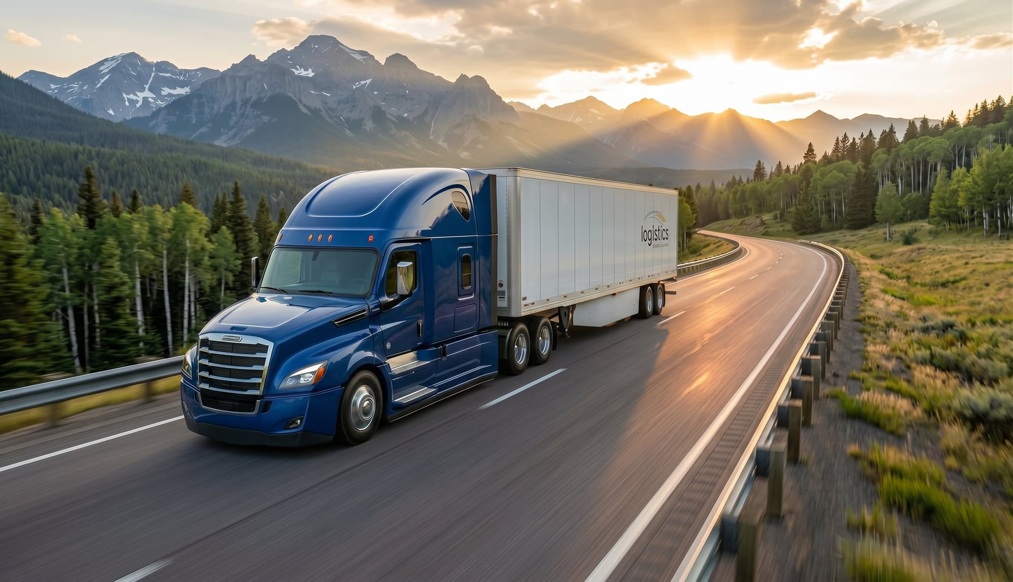 Commercial truck on I-10 near Beaumont, Texas
