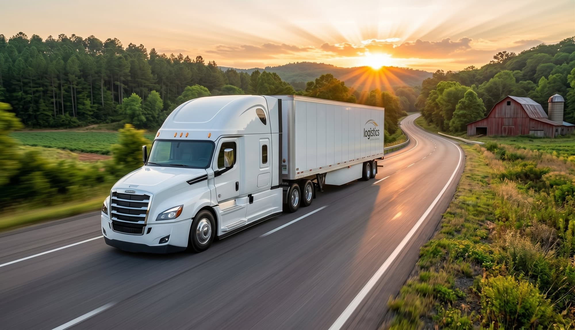 Commercial truck on I-85 near Auburn, Alabama
